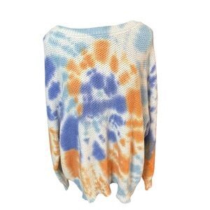 Ruby Rd. Blue and Orange Tie-Dye Sweater